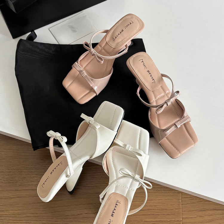 Karin Luna Hot Item Hot Item Self-Flow Square-Toe Irregular Heel Slippers