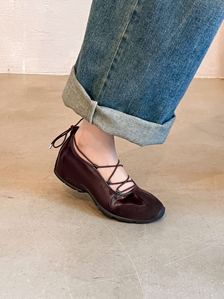 Karin Luna Basic Versatile British Style Casual Lace-up Flats