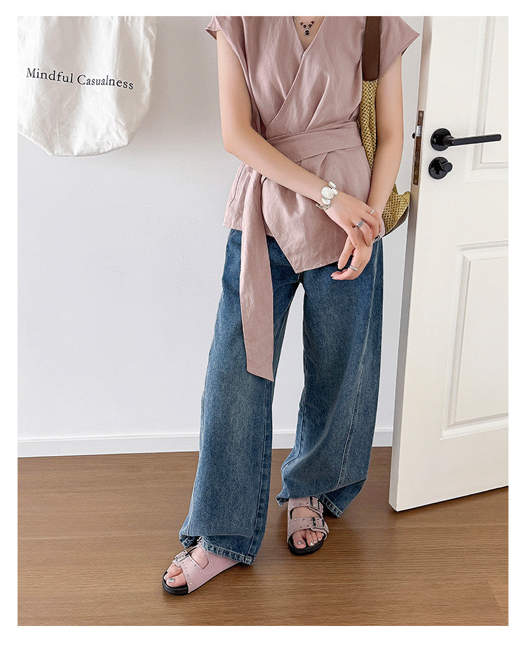 Karin Luna In Stock Spot Goods Casual Thick-Soled Belt Buckle Slippers