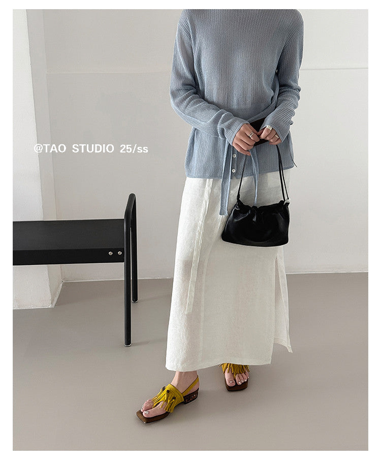 Karin Luna  Tassel Series~Spot Goods  In-stock Clip-toe Square Toe Sandals