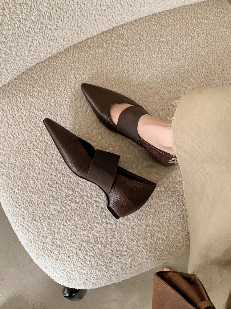 Karin Luna  Popular Pointed Toe Hidden Heel Strap Single Shoes