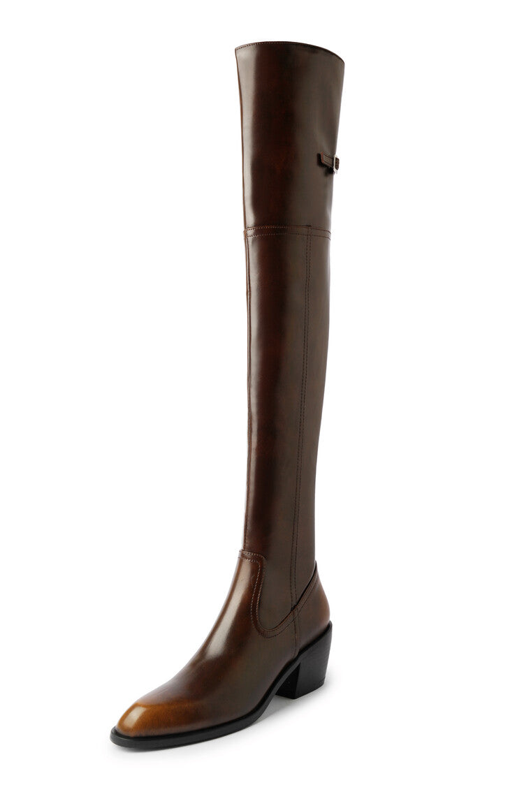 Karin Luna exploded  Three versions exploded Single Fleece Lining Fur Collar Version  Thick Fur Collar Foldable Hot-Selling Full Cowhide Pointed Toe Chunky Heel Classic Style