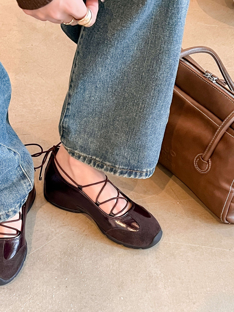 Karin Luna Basic Versatile British Style Casual Lace-up Flats