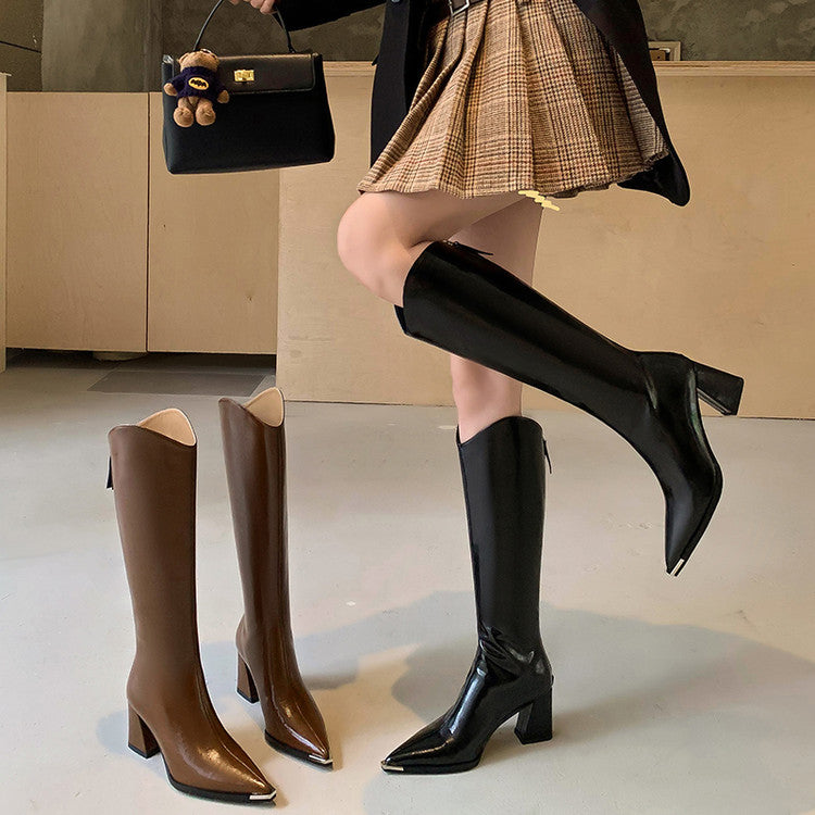 Karin Luna In Stock In-stock Pointed Toe Elegant High Heels v Slimming Effect Long Boots