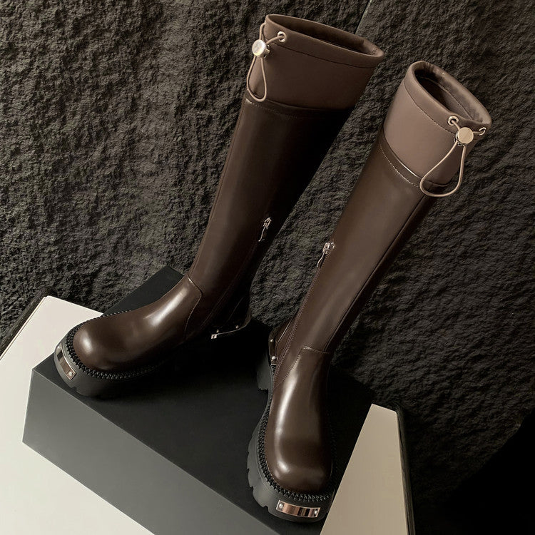 Karin Luna In Stock Spot Goods Thick-soled Casual Versatile Elegant Knight Boots