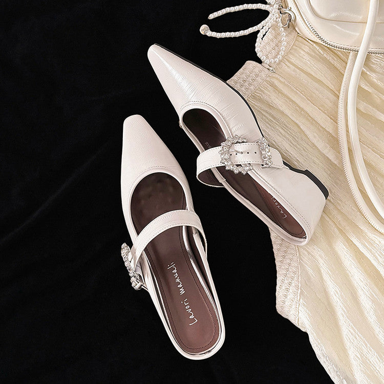 Karin Luna In Stock Spot Goods Full Layer Rhinestone Exquisite Closed-Toe Slippers