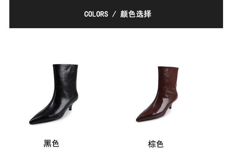 Karin Luna In Stock Spot Goods Minimalist Tube Kitten Heel Short Boots