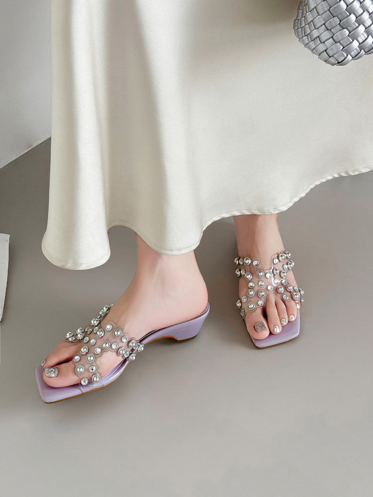 Karin Luna In Stock Spot Goods Classic versatile transparent sequin slippers