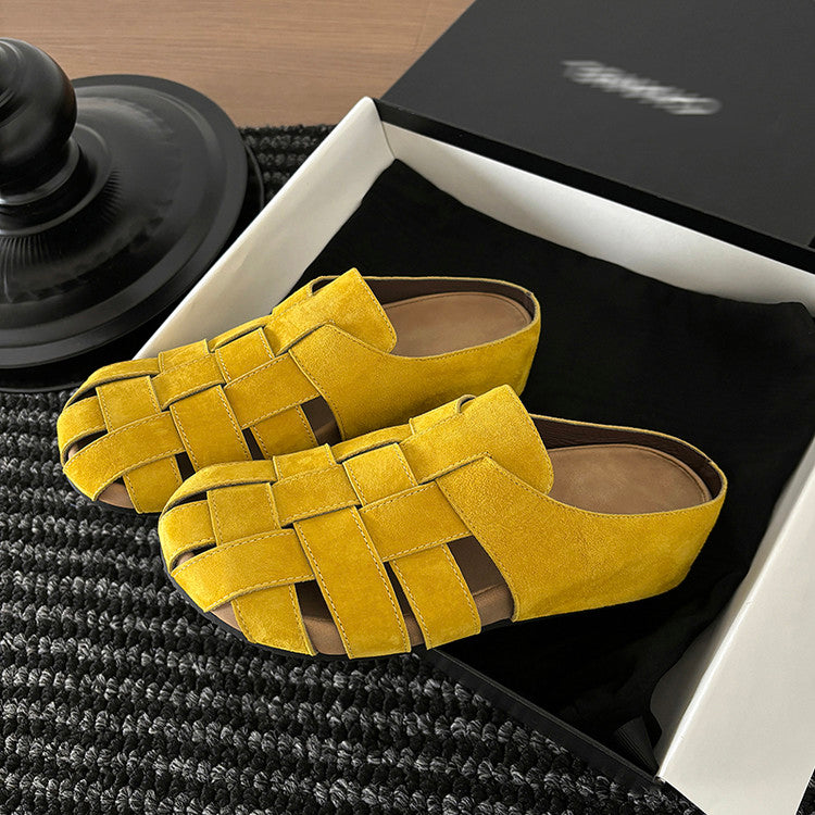 Karin Luna Full Layer Inside and Out~Basic Versatile Perforated Round Toe Birkenstock Slippers