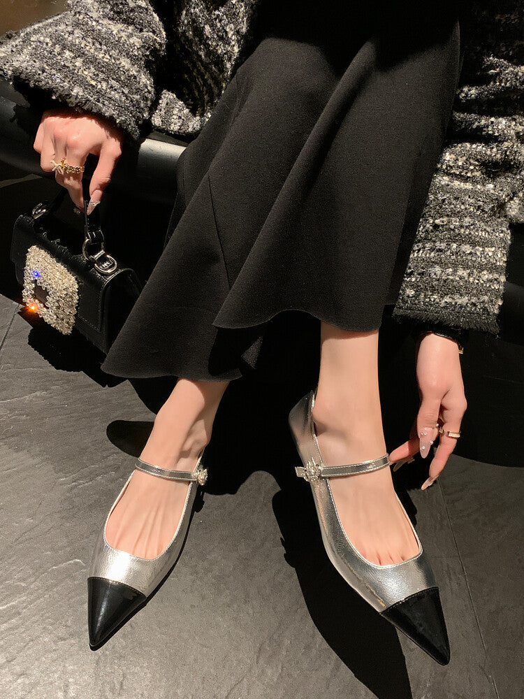 Karin Luna In Stock  Spot Goods In Stock  Classic Color Block Pointed Toe Hot-Selling Elegant Stiletto Pumps
