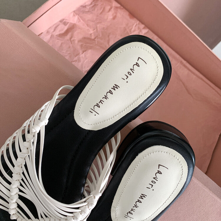 Karin Luna In Stock Spot Goods  Resort Style Handwoven Flat Sole Slippers