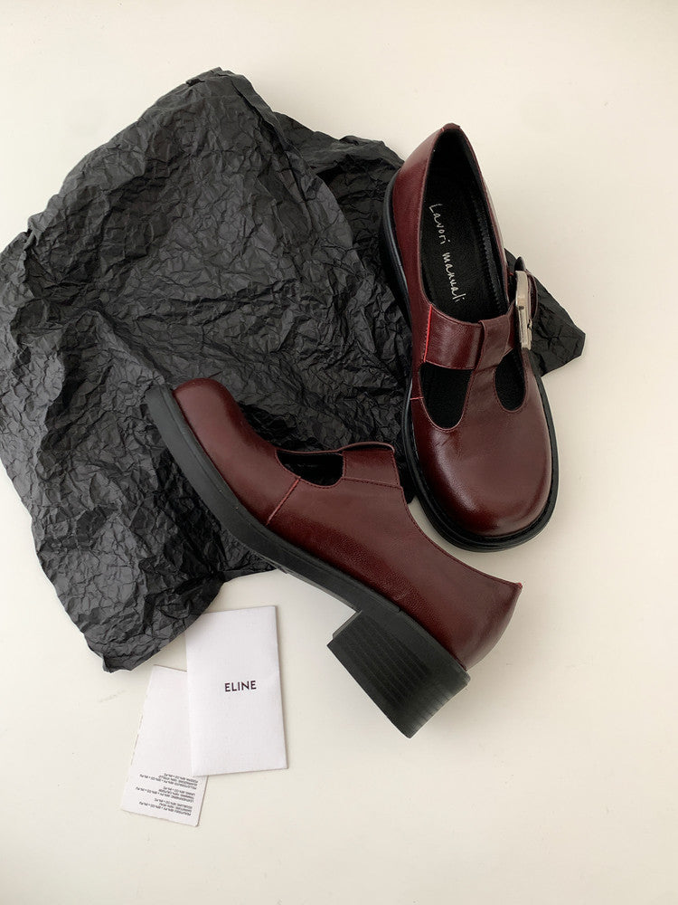 Karin Luna In Stock Spot Goods round Head t Round Toe British Style Single Shoes