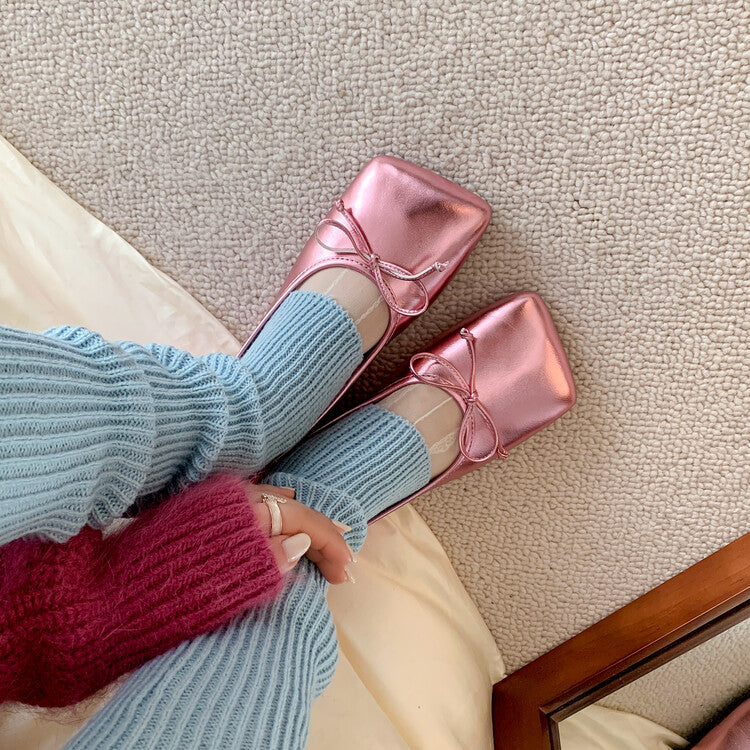 Karin Luna In Stock Spot Goods  Hurry up and grab this hot item!！Square-Toed Flat Granny Shoes