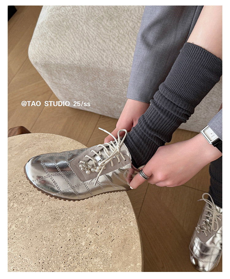 Karin Luna Casual Shoes Series~  In stock Xiaohongshu Hot-Selling Lace-Up Thick-Soled Deep Mouth Single Shoes