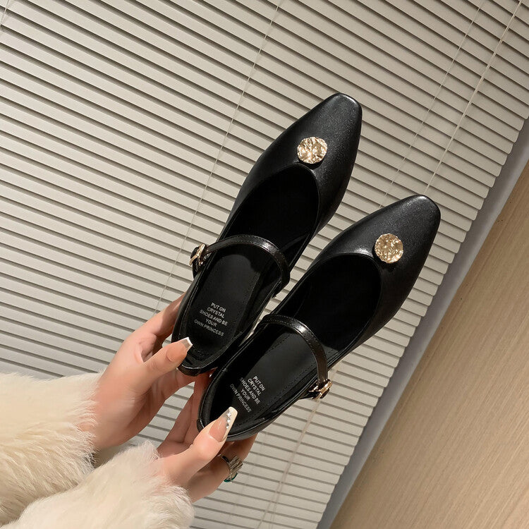 Karin Luna Camellia Story~In stock  Full Leather Shallow Mouth Single Shoes
