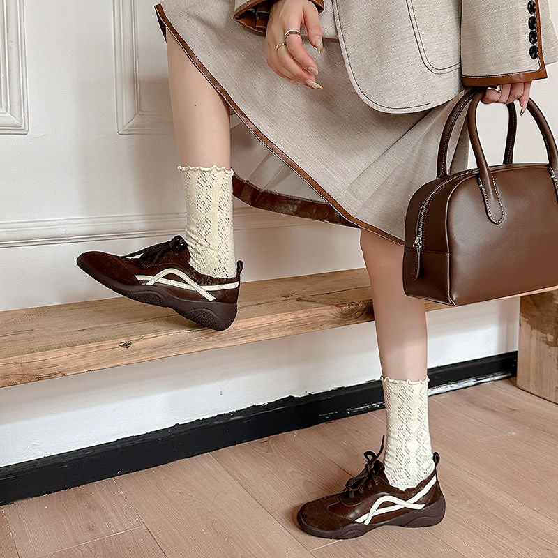 Karin Luna Casual Shoes Series~  In Stock Hot-Selling Versatile Lace-Up Deep Mouth Flats