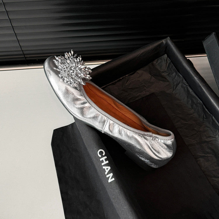 Karin Luna Full Leather Inside and Out~Gorgeous Fireworks Flat Granny Shoes