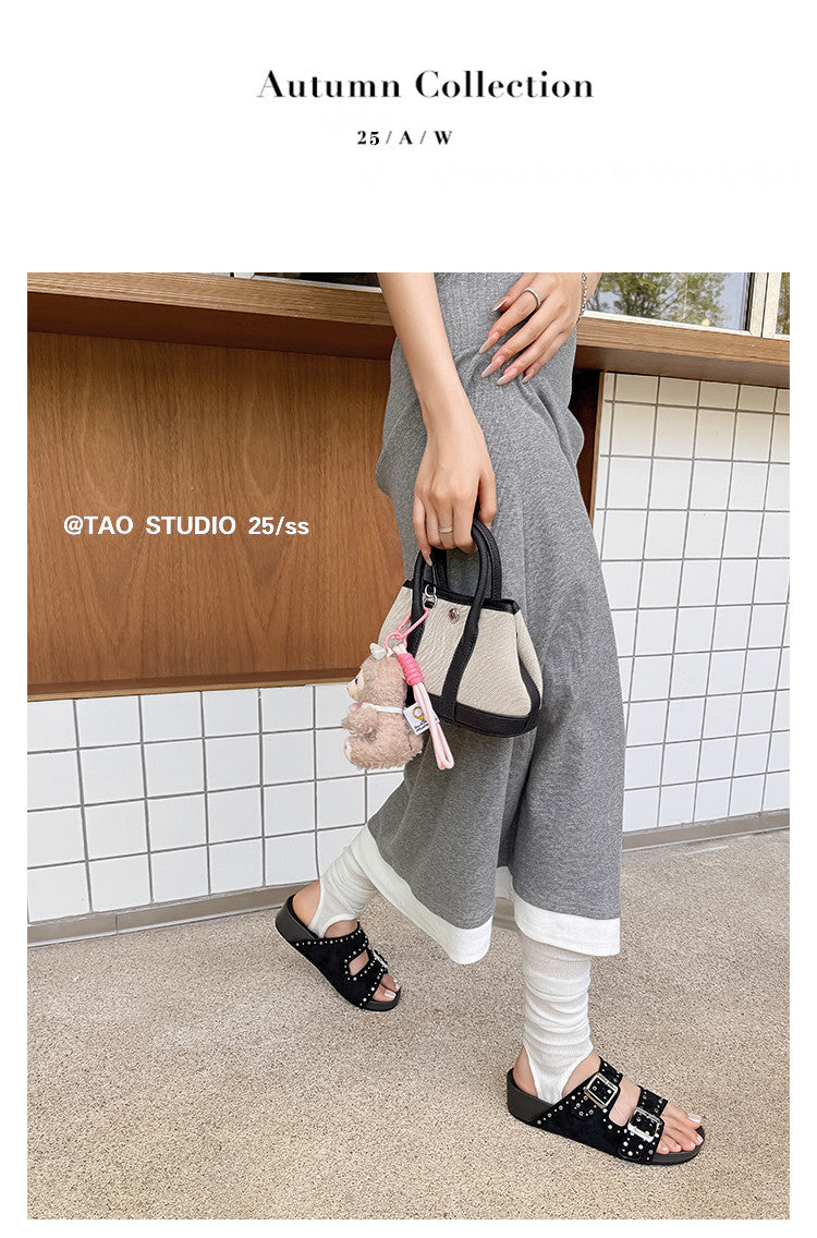 Karin Luna In Stock Spot Goods Casual Thick-Soled Belt Buckle Slippers
