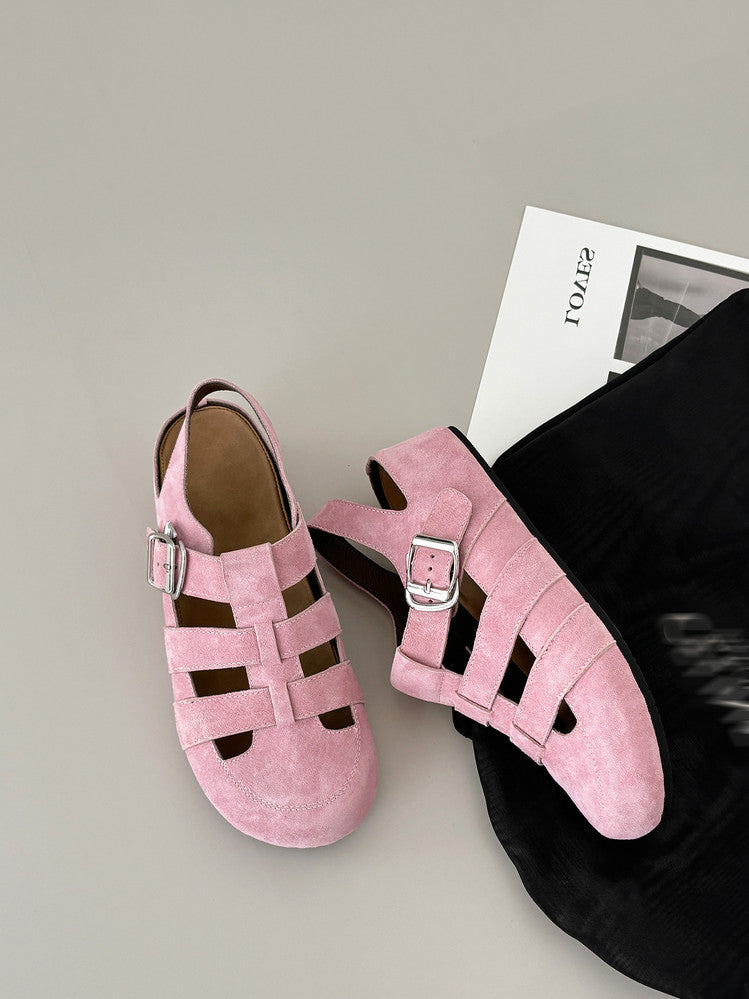 Karin Luna Full Layer Inside and Out~Basic Versatile Perforated Round Toe Birkenstock Shoes