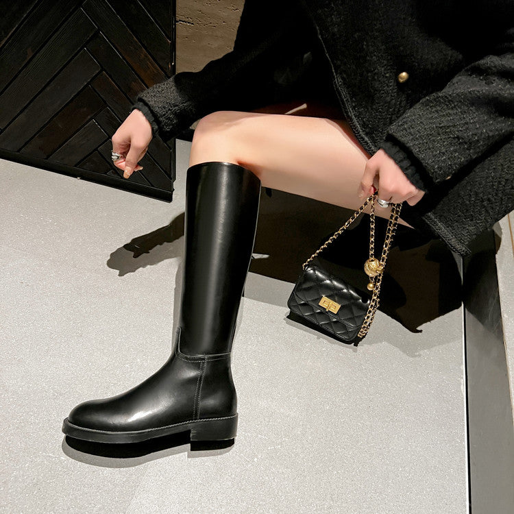 Karin Luna In Stock In-stock Basic Classic Timeless Round Toe Casual Riding Boots