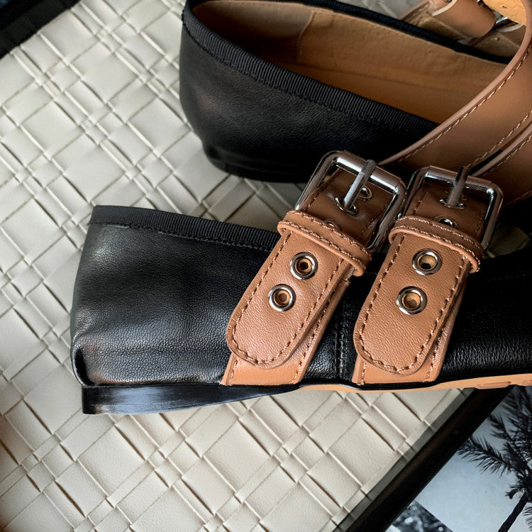 Karin Luna In Stock Spot Goods Minimalist Retro Round Toe Mary Jane Bowknot Height-Increasing Flats