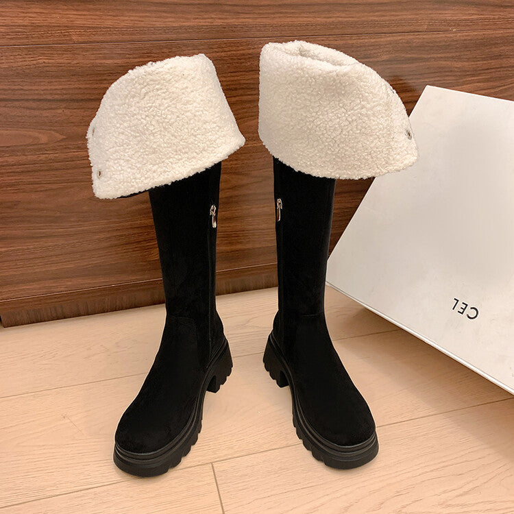 Karin Luna has prepared stock  Main Push Main Push  Hot-selling Large Sole Self-flowing Foldable Round Toe Over-the-Knee Boots