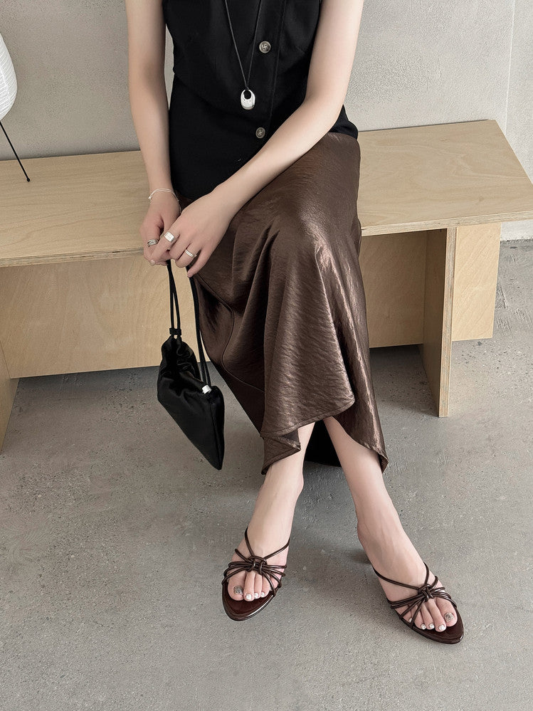 Karin Luna In Stock In Stock  In Stock Round Toe Cross Hollow Round Toe Stiletto Slippers