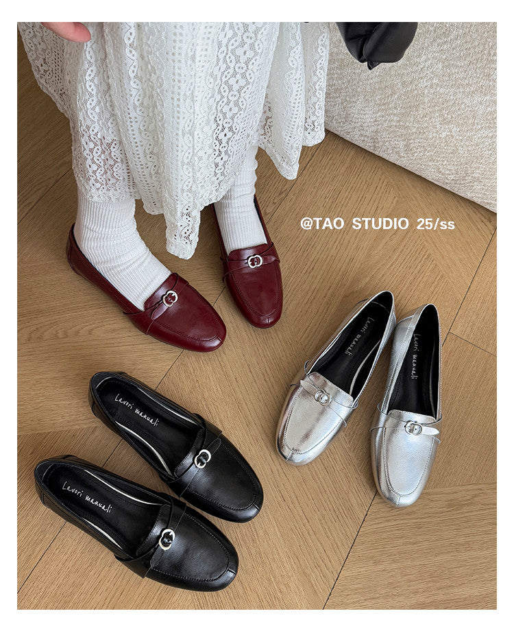 Karin Luna In Stock Spot Goods Basic Versatile British Style Single Shoes