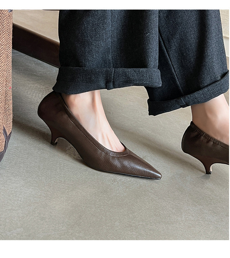 Karin Luna In Stock Spot Goods    Vintage Classic Style Shallow Mouth Single Shoes