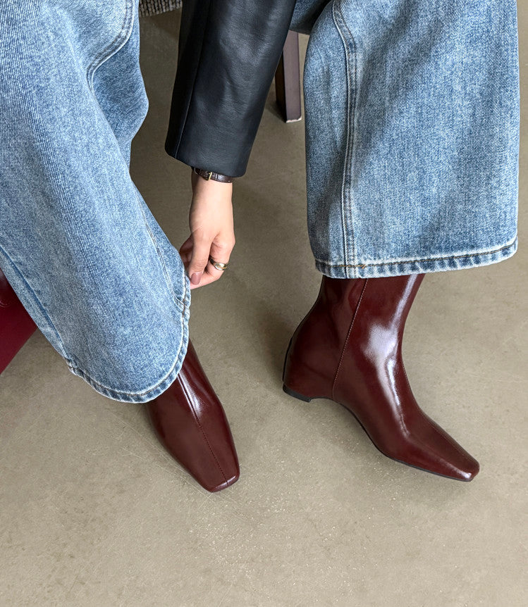 Karin Luna Basic Versatile  Square toe Hot-selling Short Boots