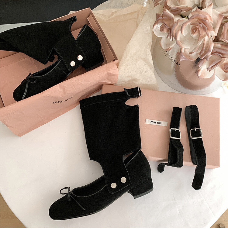Karin Luna In Stock  Summer  Popular  Detachable Two-Way Vintage Mary Jane Plus Tube Long Boots