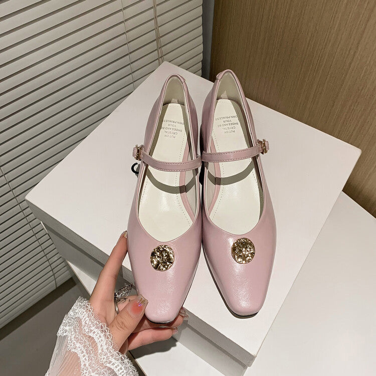 Karin Luna Camellia Story~In stock  Full Leather Shallow Mouth Single Shoes