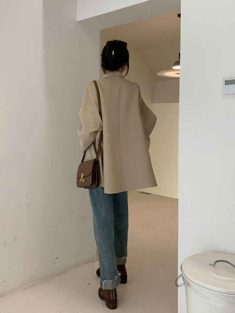 Karin Luna In Stock Spot Goods  Full-grain leather inside and out   Minimalist Texture  Round Toe Flat Bottom Basic Short Boots