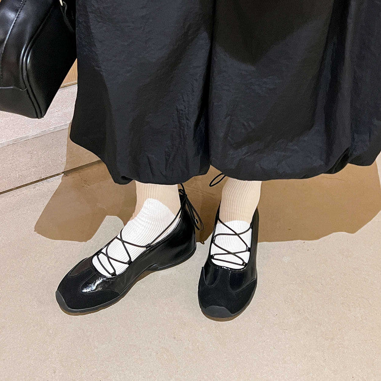 Karin Luna Basic Versatile British Style Casual Lace-up Flats