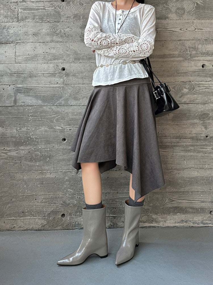 Karin Luna Elegant Pointed Toe Hidden Wedge Short Boots
