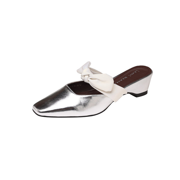 Karin Luna In Stock In Stock  Fluffy feel Bowknot Closed-Toe Slippers