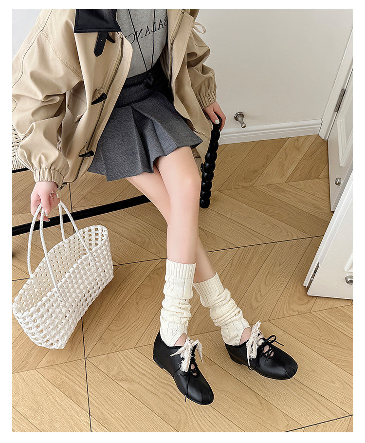 Karin Luna In Stock In Stock  Xiaohongshu Hot Sale Full Leather Round Toe Deep Mouth Single Shoes