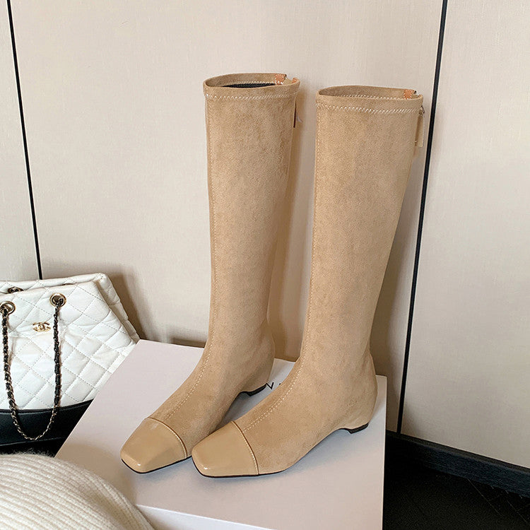 Karin Luna In Stock In Stock Patchwork Long Boots Elegant Versatile