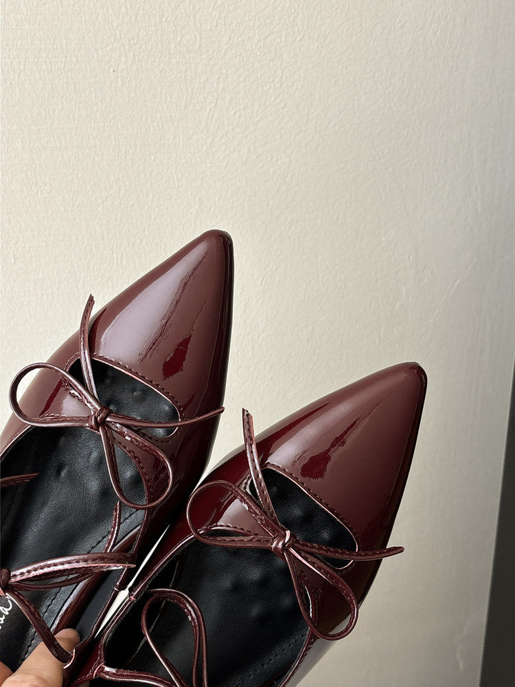 Karin Luna In Stock Spot Goods  Hot-selling Element Bowknot Square Toe Pointed Toe Single Shoes