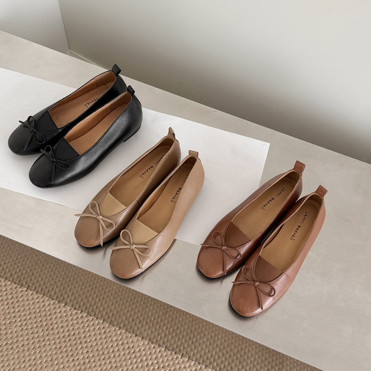 Karin Luna Full Layer Inside and Out~Basic Versatile Bow Hidden Heel Shoes