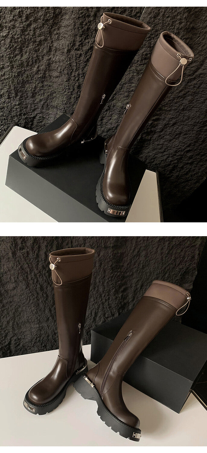 Karin Luna High Volume Bestseller  Comes with data plan included Front Metal Patch Drawstring design Full Cowhide Long Boots