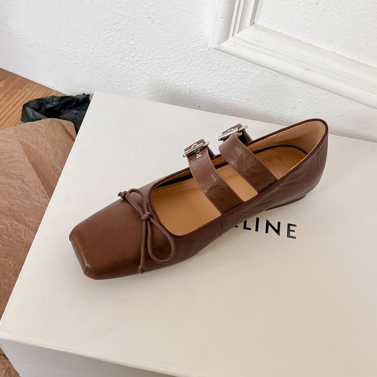 Karin Luna Future Sense silver~Spot Goods Spot Goods Hot-selling Bowknot Retro Belt Buckle Ballet Mary Jane Shoes