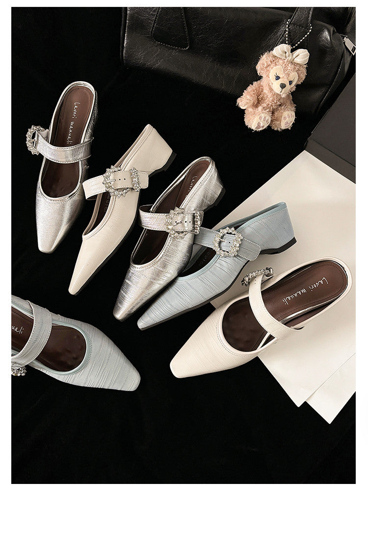 Karin Luna In Stock Spot Goods Full Layer Rhinestone Exquisite Closed-Toe Slippers