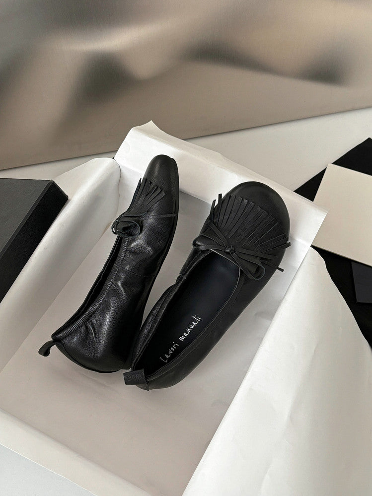 Karin Luna In Stock Spot Goods   Tassel Round Toe Hidden Wedge Mary Jane Shoes