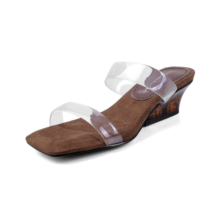 Karin Luna Hot-Selling Amber Element~Spot Goods Spot Goods Transparent tpu   Minimalist Square-Toed One-Strap Slippers