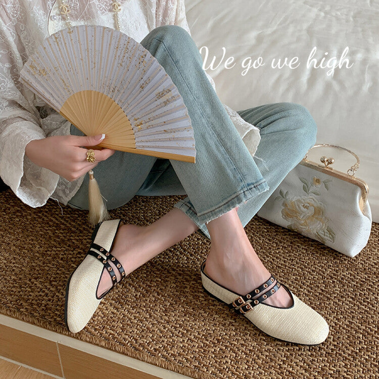 Karin Luna  Closed-Toe Woven Style Height-Increasing Slippers
