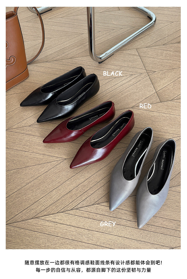 Karin Luna In Stock Spot Goods Classic three-color pointed toe metal heel shoes