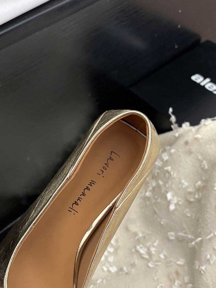 Karin Luna In Stock In Stock ~Basic Versatile French Style Small Square Toe Shallow Mouth Single Shoes