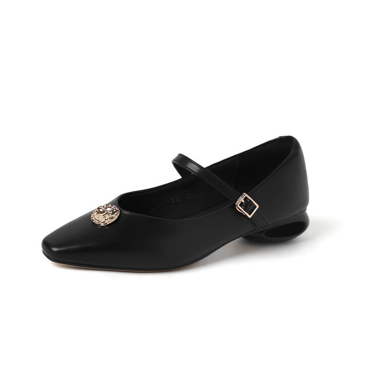 Karin Luna Camellia Story~In stock  Full Leather Shallow Mouth Single Shoes