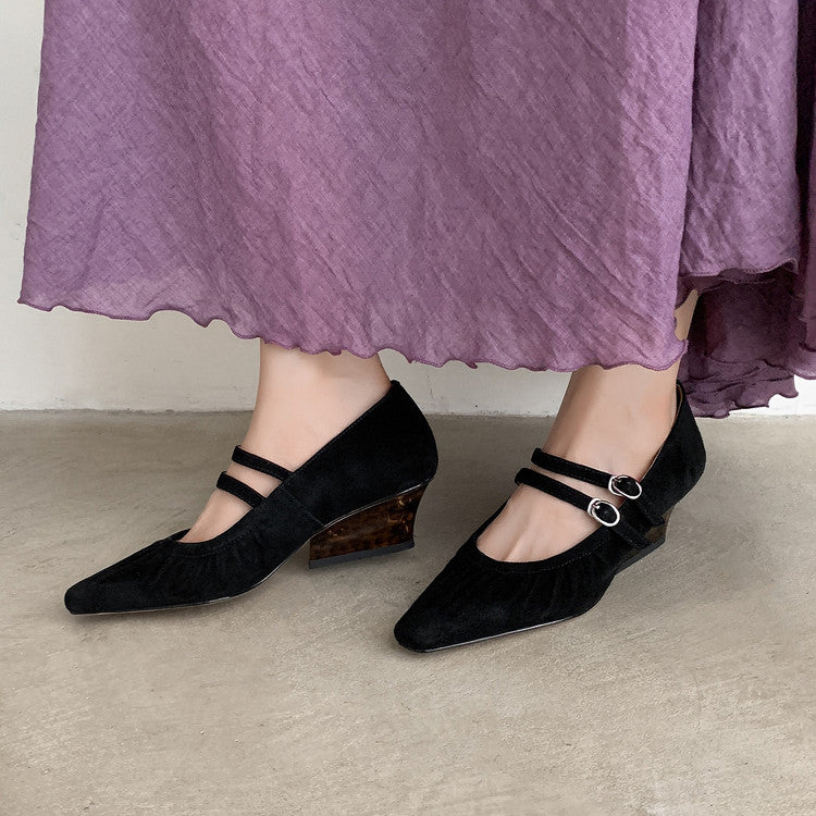 Karin Luna Full Leather Inside and Out Popular Element Amber Heel Elegant French Style Single Shoes